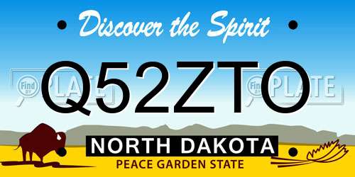 Q52ZTO North Dakota License Plate