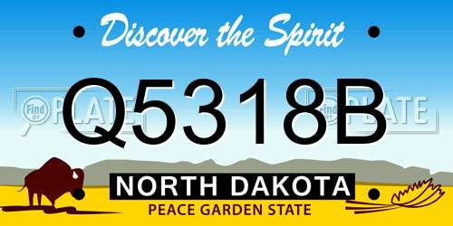 Q5318B North Dakota License Plate