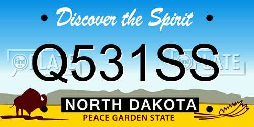 Q531SS North Dakota License Plate