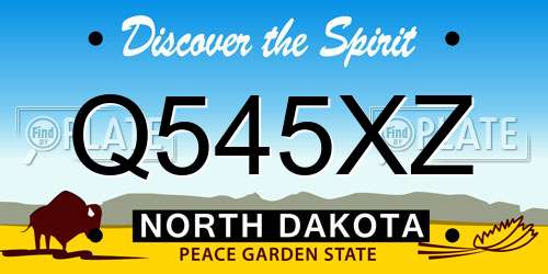 Q545XZ North Dakota License Plate