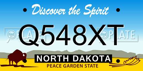 Q548XT North Dakota License Plate