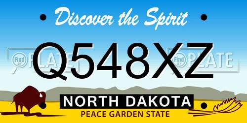 Q548XZ North Dakota License Plate