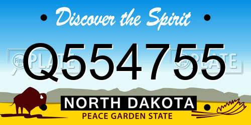 Q554755 North Dakota License Plate