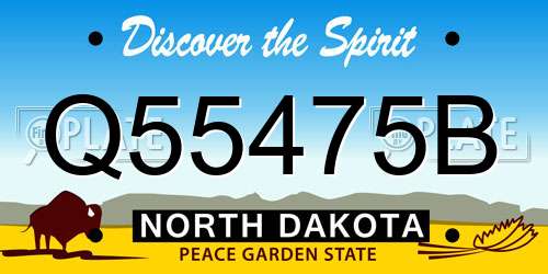 Q55475B North Dakota License Plate