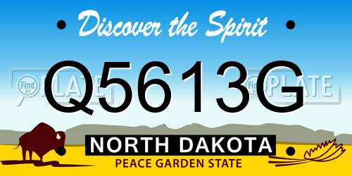 Q5613G North Dakota License Plate