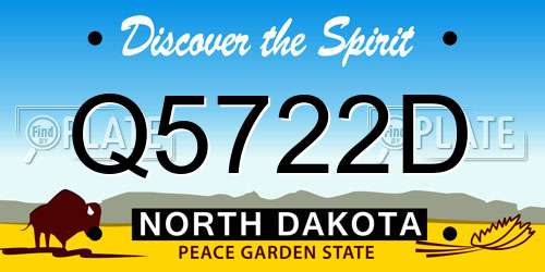 Q5722D North Dakota License Plate