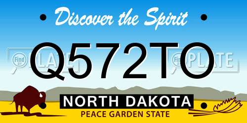 Q572TO North Dakota License Plate