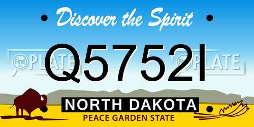 Q5752I North Dakota License Plate