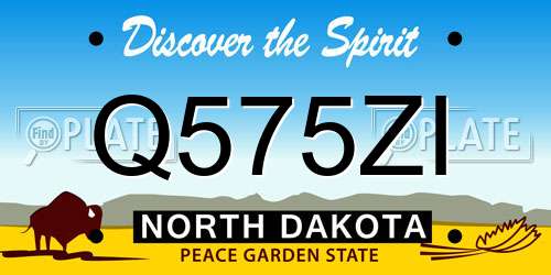 Q575ZI North Dakota License Plate