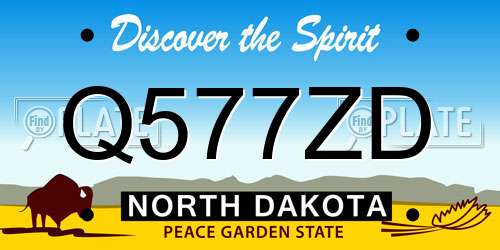 Q577ZD North Dakota License Plate