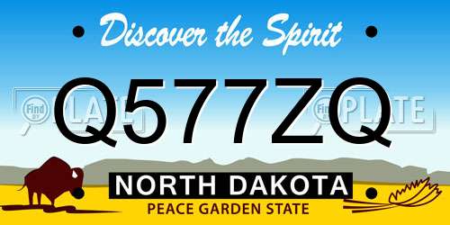 Q577ZQ North Dakota License Plate