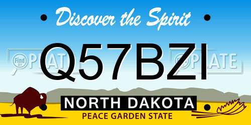 Q57BZI North Dakota License Plate