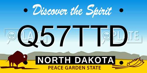 Q57TTD North Dakota License Plate