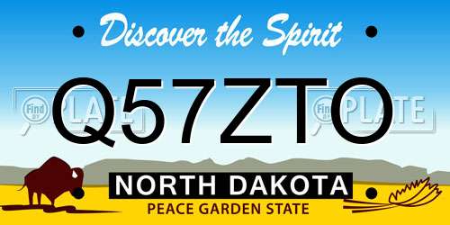 Q57ZTO North Dakota License Plate