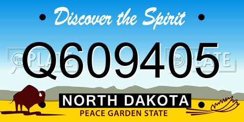 Q609405 North Dakota License Plate
