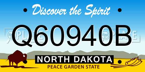 Q60940B North Dakota License Plate