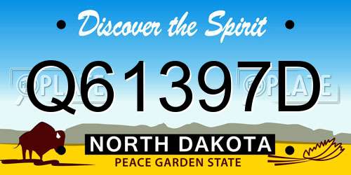 Q61397D North Dakota License Plate