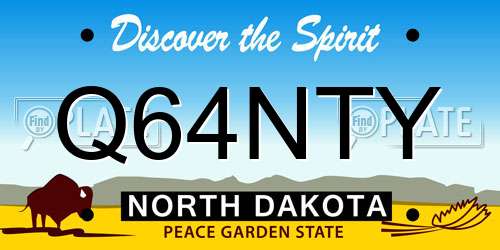 Q64NTY North Dakota License Plate