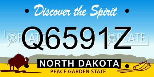 Q6591Z North Dakota License Plate