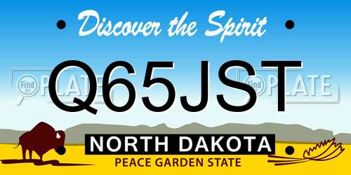Q65JST North Dakota License Plate