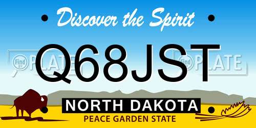 Q68JST North Dakota License Plate
