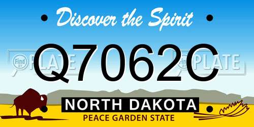Q7062C North Dakota License Plate