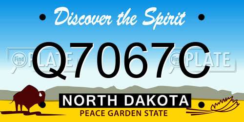 Q7067C North Dakota License Plate