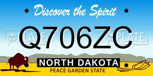 Q706ZC North Dakota License Plate