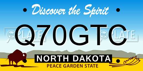 Q70GTC North Dakota License Plate