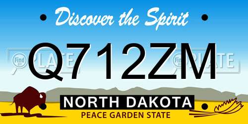 Q712ZM North Dakota License Plate