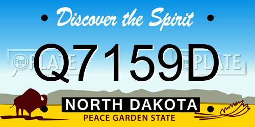 Q7159D North Dakota License Plate
