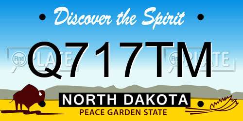 Q717TM North Dakota License Plate