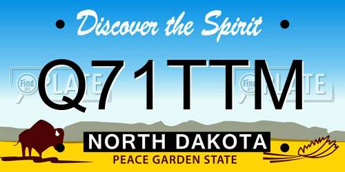 Q71TTM North Dakota License Plate