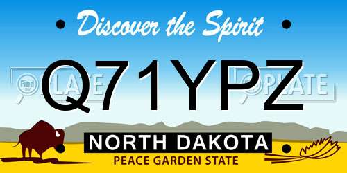 Q71YPZ North Dakota License Plate