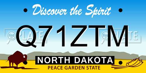Q71ZTM North Dakota License Plate
