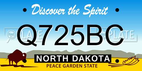 Q725BC North Dakota License Plate
