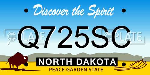 Q725SC North Dakota License Plate
