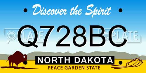 Q728BC North Dakota License Plate