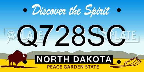 Q728SC North Dakota License Plate