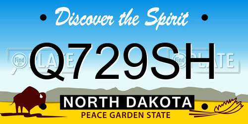 Q729SH North Dakota License Plate