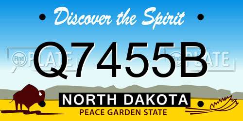 Q7455B North Dakota License Plate