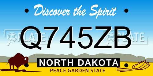 Q745ZB North Dakota License Plate