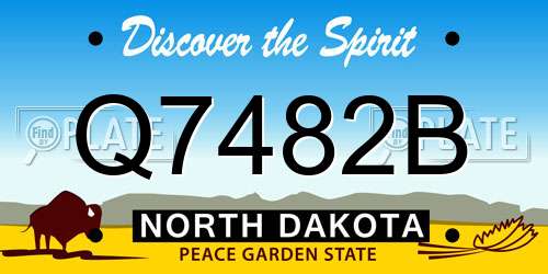 Q7482B North Dakota License Plate