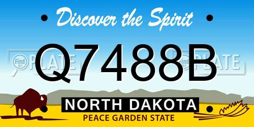 Q7488B North Dakota License Plate