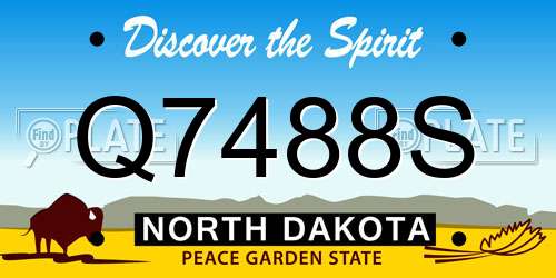 Q7488S North Dakota License Plate