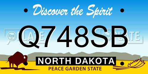 Q748SB North Dakota License Plate