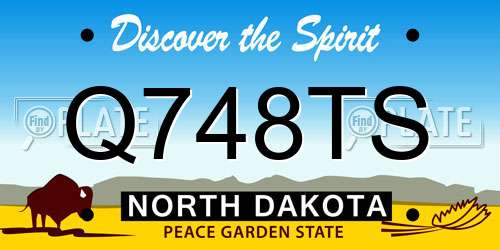 Q748TS North Dakota License Plate