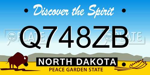 Q748ZB North Dakota License Plate