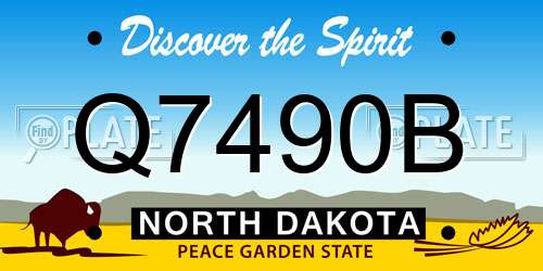 Q7490B North Dakota License Plate
