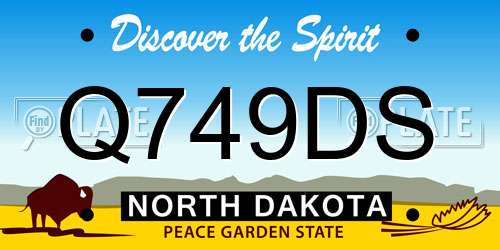 Q749DS North Dakota License Plate